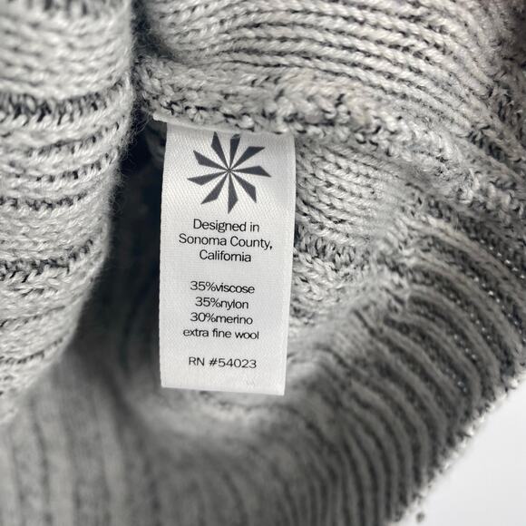 Athleta Sweater Borealis Women’s Medium Cable Knit Oversized Minimalist Gray - Picture 7 of 11